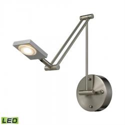 Swing Arm, 5W-450 Lumen LED (integrated), 5"W X 5"H, EXT. 16-28", Brushed Nickel Finish